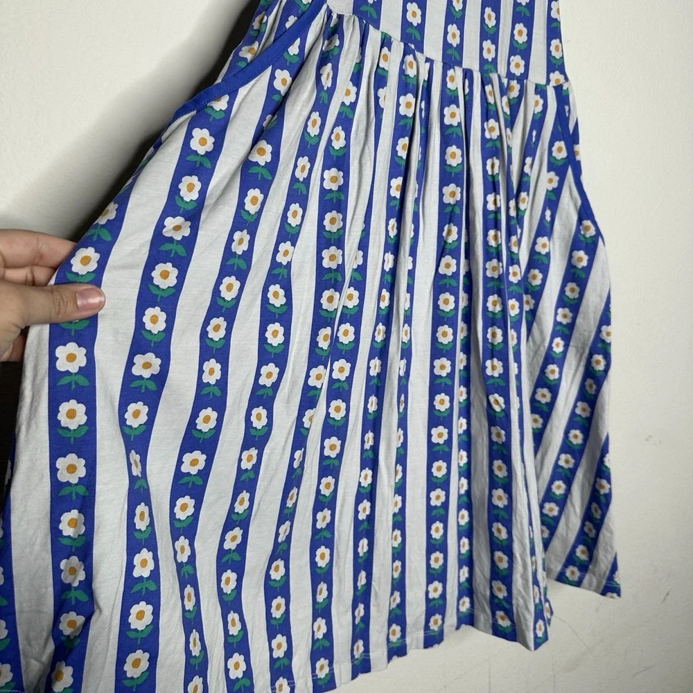 Hanna Andersson Girls Size 12 Summer Dress Pockets Floral Blue White